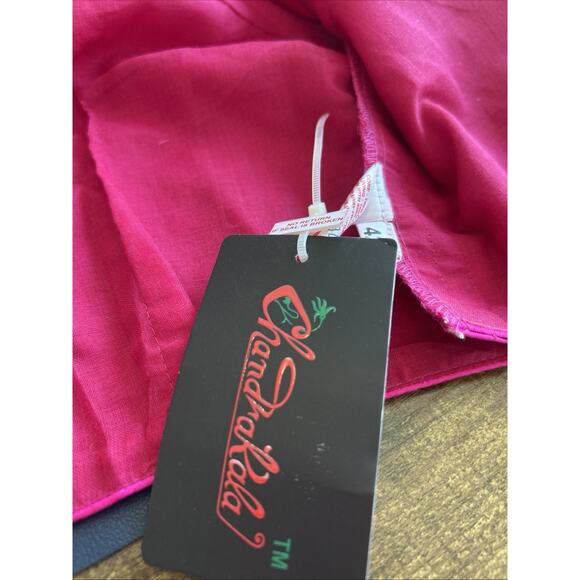 Chandrakala Womens Size 42 Cropped Pink - Eyelet And Hooks - Tie In Back - Picture 5 of 16